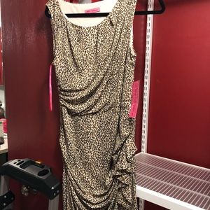 Leopard print never work midi dress